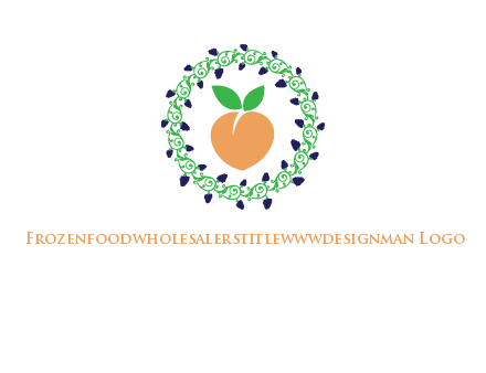 peach fruit ornament vector