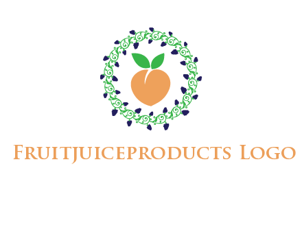 peach fruit ornament vector
