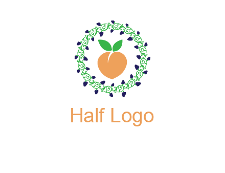 peach fruit ornament vector