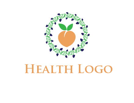 peach fruit ornament vector