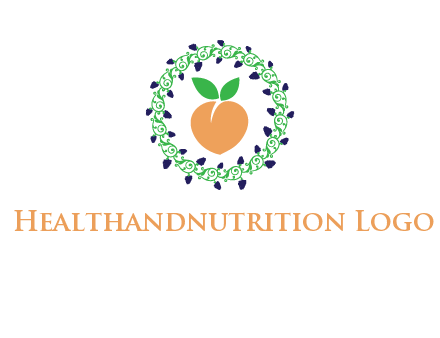 peach fruit ornament vector