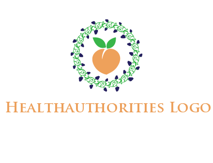 peach fruit ornament vector