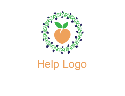 peach fruit ornament vector