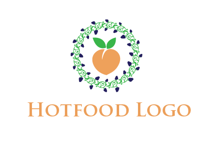peach fruit ornament vector