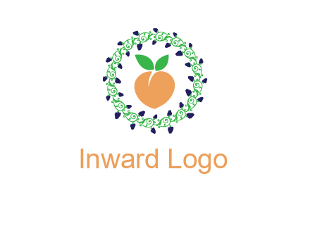 peach fruit ornament vector