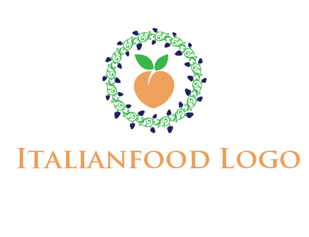 peach fruit ornament vector