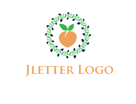 peach fruit ornament vector