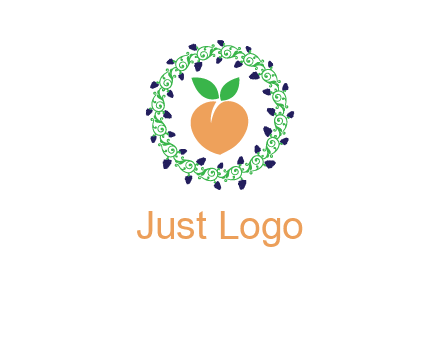 peach fruit ornament vector