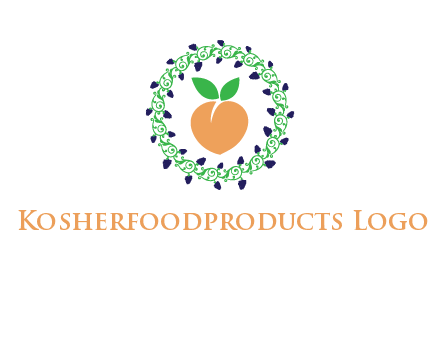 peach fruit ornament vector