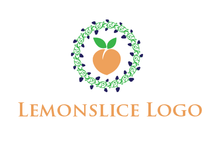 peach fruit ornament vector