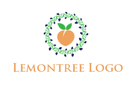 peach fruit ornament vector