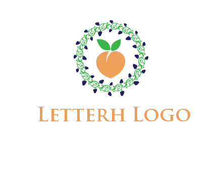 peach fruit ornament vector