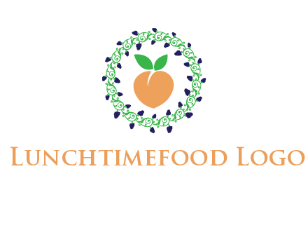 peach fruit ornament vector