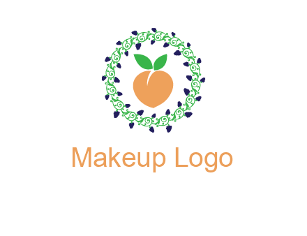peach fruit ornament vector