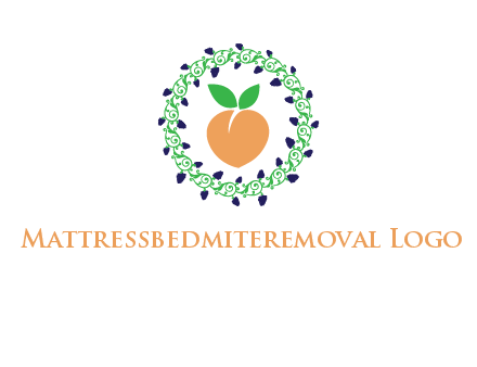 peach fruit ornament vector