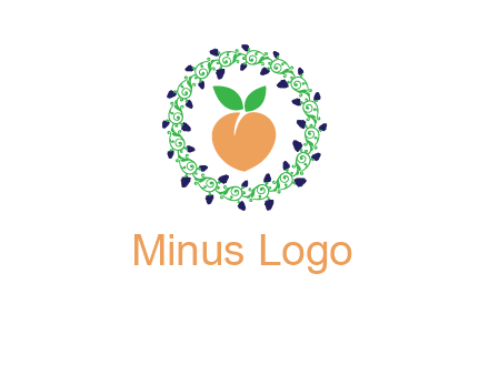 peach fruit ornament vector