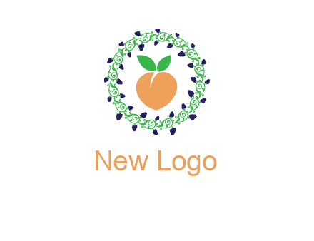 peach fruit ornament vector
