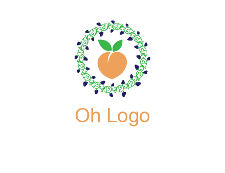 peach fruit ornament vector