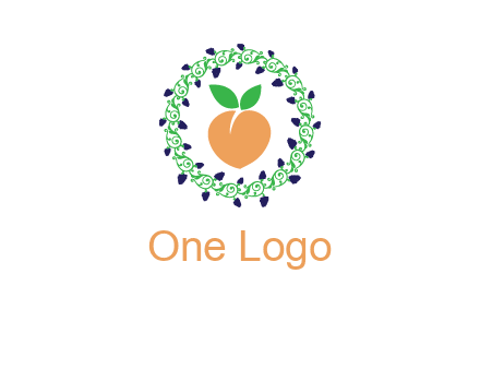 peach fruit ornament vector