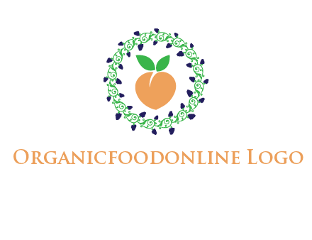 peach fruit ornament vector