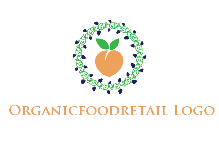 peach fruit ornament vector