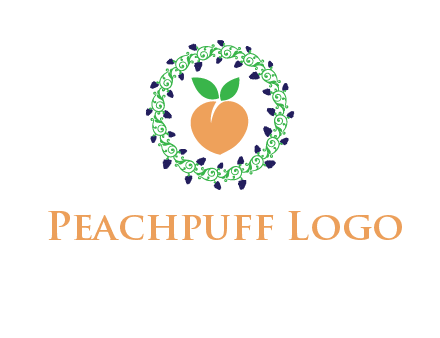 peach fruit ornament vector