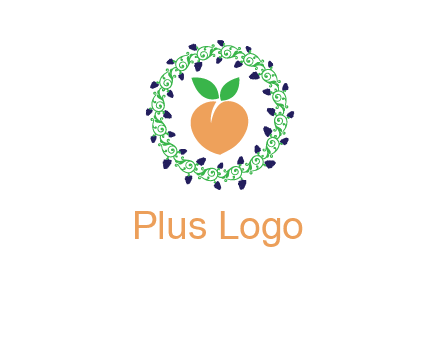 peach fruit ornament vector