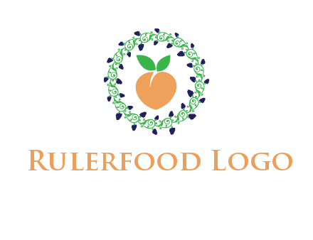peach fruit ornament vector