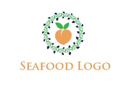 peach fruit ornament vector