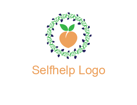 peach fruit ornament vector