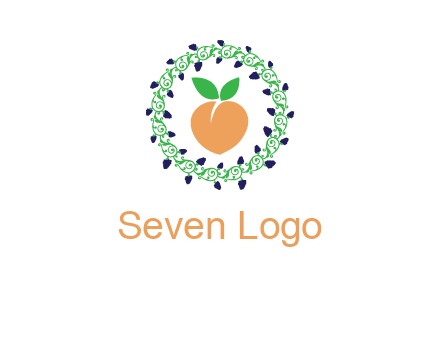 peach fruit ornament vector