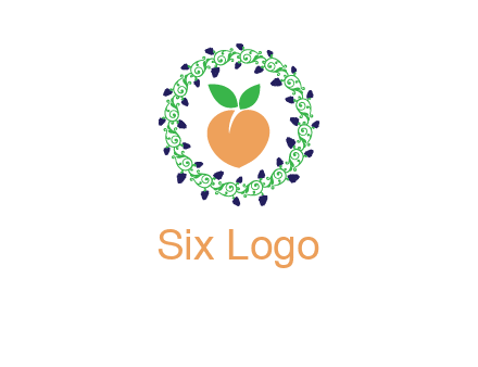 peach fruit ornament vector