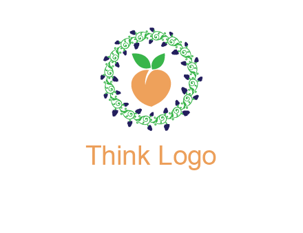 peach fruit ornament vector