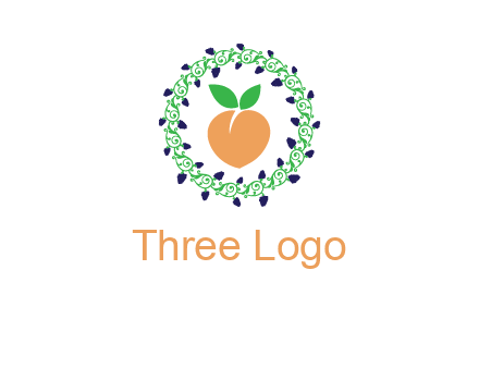 peach fruit ornament vector