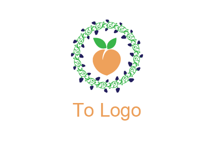 peach fruit ornament vector