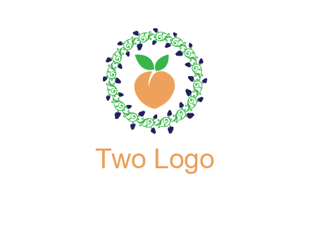 peach fruit ornament vector