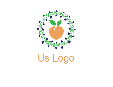 peach fruit ornament vector