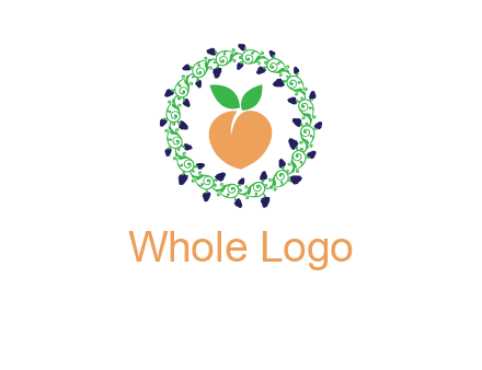 peach fruit ornament vector