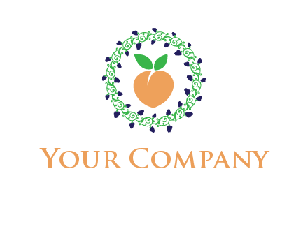 peach fruit ornament vector