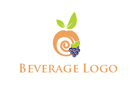peach and grapes logo icon