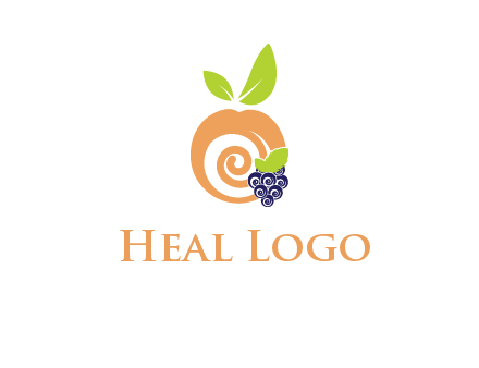 peach and grapes logo icon