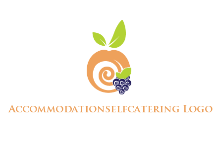 peach and grapes logo icon