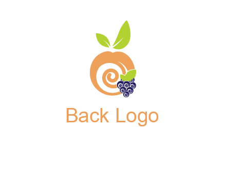 peach and grapes logo icon