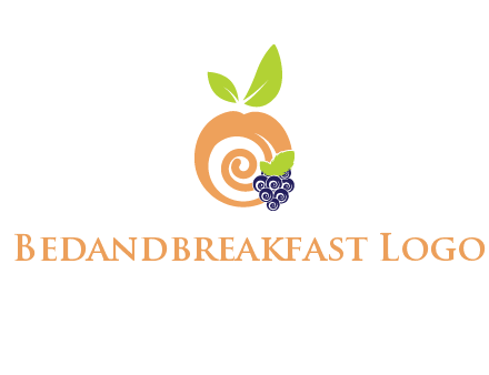 peach and grapes logo icon