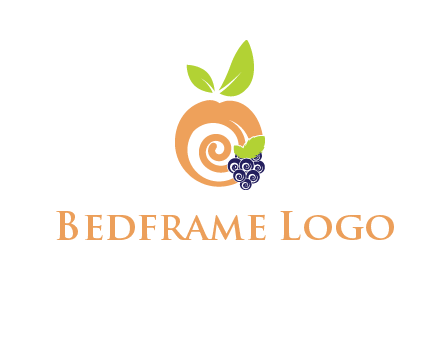 peach and grapes logo icon