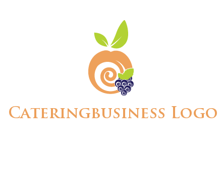 peach and grapes logo icon