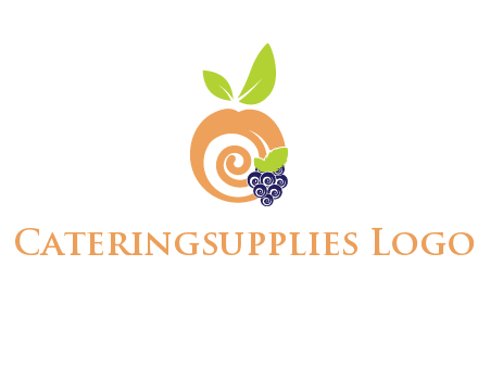 peach and grapes logo icon