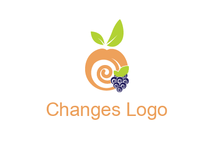 peach and grapes logo icon