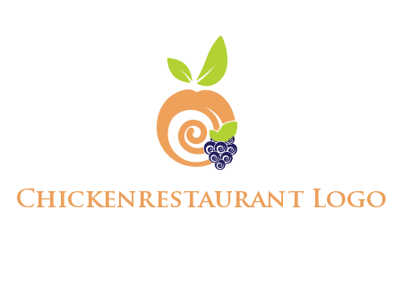 peach and grapes logo icon