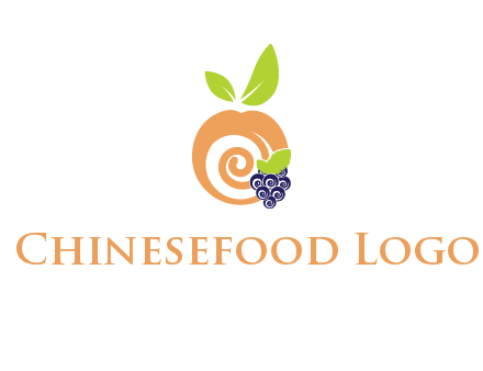 peach and grapes logo icon